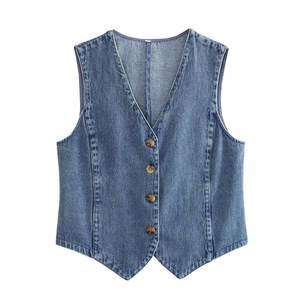 Vestiti estivi di moda <span class=keywords><strong>Denim</strong></span> per donna Y2k estetica cravatta su camicie canotta calda - Product Image 1