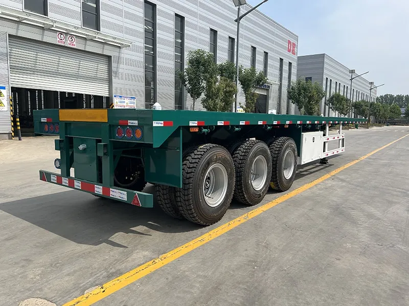 Vehicle Master Tri-Axle 3 4 5เพลา40ft รถพ่วง50ตัน20ft 40ft 50ft 53ft Container Chassis Flatbed Semi Trailer สำหรับขาย