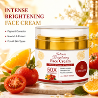 Crème Visage Éclaircissante Intense K-Beauty OEM au Collagène, Acide Hyaluronique et Tomate, Hydratante 50X Vitamine C pour Tous Types de Peau