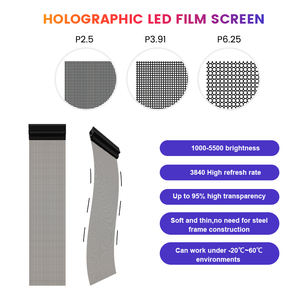 DDWフレキシブル透明メッシュ3D 4Kホログラム超薄型高輝度太陽光可読<span class=keywords><strong>LED</strong></span>フィルムディスプレイスクリーン（ディスプレイ用） - Product Image 2