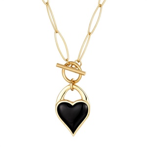 สร้อยคอแฟชั่นผู้หญิง ชุบทอง 18k จี้รูปหัวใจประดับเปลือกหอย - Product Image 4