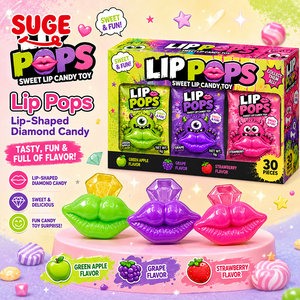 Nouveauté : Bonbon en forme de lèvres avec diamant, jouet de collection, saveurs fruitées, <span class=keywords><strong>sucette</strong></span> à porter, idéal pour les anniversaires d'enfants, vente en gros, OEM - Product Image 5