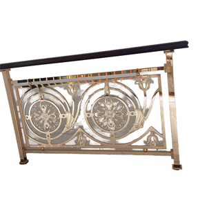 درابزين معدني مخصص بتصميم عصري من الفولاذ المقاوم للصدأ والحديد المطاوع للفلل والسلالم - Product Image 1