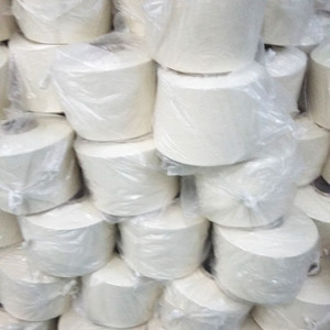 Fil de polyester cardé biologique écologique en gros pour la fabrication de chaussettes, fil de polyester filé à l'anneau - Product Image 6