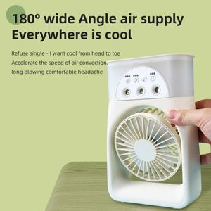 Portable Desktop Mist Speeds 3 Nozzles Humidifying Air Circulation 180° Adjustable Mini <b>Desk</b> Fan for Office Home - Product Image 5