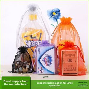 Sacs à bijoux en organza transparent TianRui HY-1188 en gros, sacs à cordon personnalisés en gaze unie recyclable pour emballage cadeau et bonbons - Product Image 4