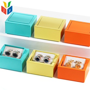 Sang Trọng Tùy Chỉnh Hộp Đồ Trang Sức Giả Da Giấy Khuy Măng Sét Hộp Sơn Bề Mặt Nhung Chèn Đồ Trang Sức Đóng Gói Hộp Với Logo - Product Image 4