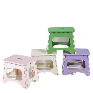 Folding Plastic Stool Square Collapsible Portable Outdoor Camping Mini Low Stool White Green Pink Purple - Product Image 3