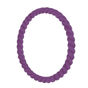 뜨거운 판매 사용자 정의 실리콘 키 체인 팔찌 실리콘 꼰 팔찌 - Product Image 5