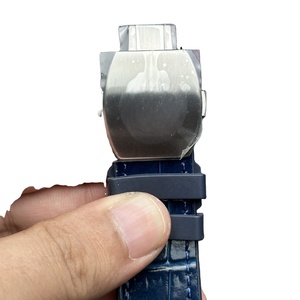Montre mécanique pour homme avec cadran bleu, bracelet en cuir, résistance à l'eau, affichage lumineux des chiffres romains - Product Image 6
