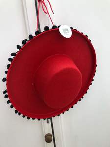 Chapeau <span class=keywords><strong>Flamenco</strong></span> Rouge en Feutre Espagne Mexique Chapeau Espagnol pour Danseur Latino Mexicain Déguisement - Product Image 3