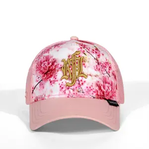 5 pannelli logo maglia richardson 112 rosa cappello cappello camionista all'ingrosso con ricamo 3d riciclato bill baseball cappellini