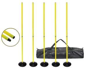 FDFIT Wholesale Yellow Agility Poles Sports Coaching Sticks for Soccer Football Training 12 Pcs Training Poles