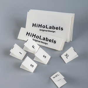 Nhãn mác gấp mép in tùy chỉnh, nhãn mác áo thun đặt làm riêng, logo riêng, chất liệu vải dệt thân thiện với môi trường dành cho quần áo - Product Image 3