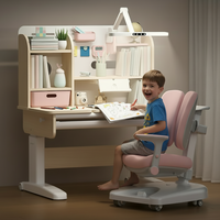 Bureau d'apprentissage ergonomique pour enfants et adolescents, table d'étude moderne en bois réglable en hauteur pour chambre à coucher et salon