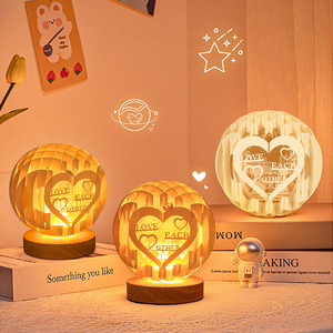 Sevgililer günü hediye kız arkadaşı için DIY 3D Pop-up ışık kutusu küre başucu lambası LED masa ışığı ev dekor çocuklar için hediye öğesi - Product Image 2