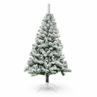 Sapin de Noël artificiel en sapin floqué de qualité supérieure, en PVC écologique, réaliste, avec base de support, pour intérieur