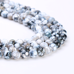 Perles de pierres précieuses d'agate naturelle de 1 carat, taille brillant, pour la fabrication de bijoux, 8 mm, WENCHI - Product Image 6