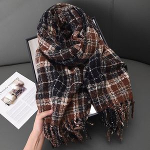 Fashion Design Comfortable <strong>Cashmere</strong>-<strong>like</strong> Plaid Soft Long Shawl <strong>Scarf</strong> for Women with Tassel YHK0055 - Product Image 6