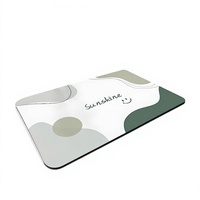 Nouveau tapis de porte en caoutchouc imprimé PY023 pour salle de bain, absorbant en boue de diatomée, séchage rapide, antidérapant, en flanelle, pour usage domestique