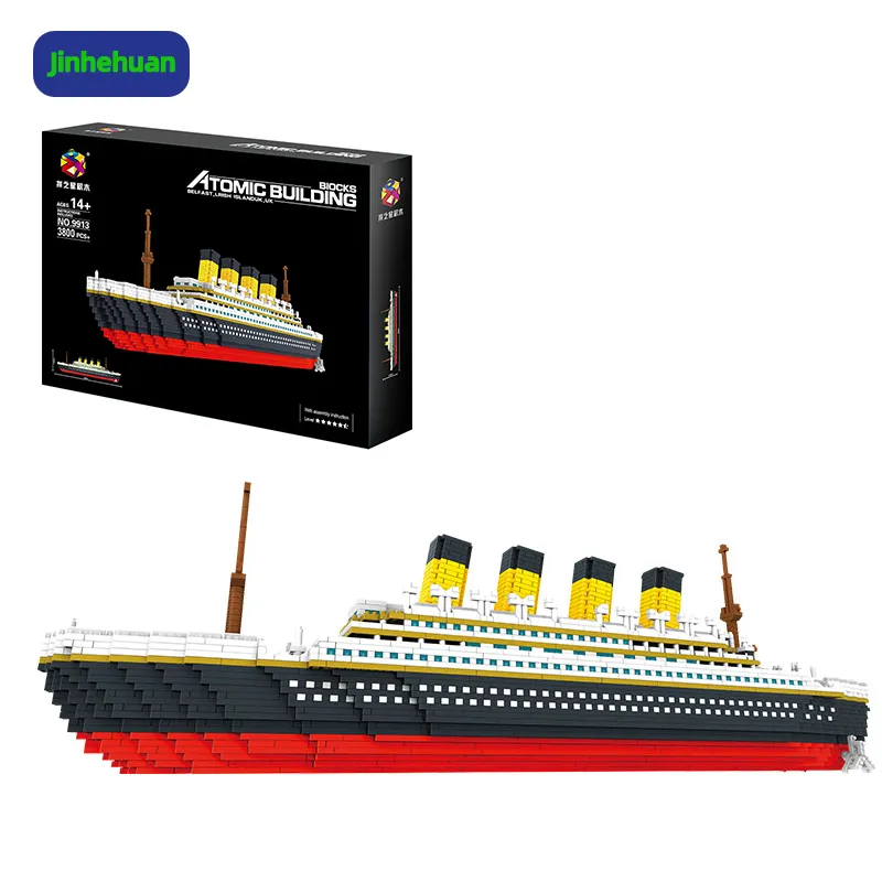 Mini Titanic Schiffs modell Puzzle Boote zusammenbauen Ziegel Kits Moc Bausteine Sets Lernspiel zeug für Jungen Kinder