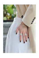 VIANRLA 925 Sterling Silber Breit gehämmert Silber Strukturierter Ring Minimalisti scher Schmuck für Frauen