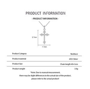 Collana con Croce in Argento Sterling 925 all'Ingrosso, Ciondolo Cristian con Diamanti, Gioiello Personalizzato per Donne - Product Image 5