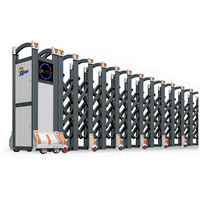 Portail de sécurité électrique rétractable et pliable en acier inoxydable pour entrée de voie d'accès composite