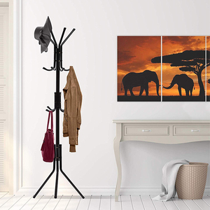 Présentoir <span class=keywords><strong>cintre</strong></span> métal robe forme <span class=keywords><strong>pied</strong></span> porte-manteau vertical ensemble plastique et porte-manteau - Product Image 1