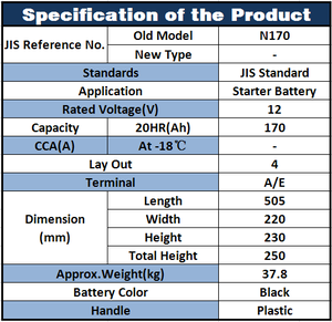 Grande puissance <span class=keywords><strong>batterie</strong></span> plomb-acide <span class=keywords><strong>batterie</strong></span> de voiture N170 poids de la <span class=keywords><strong>batterie</strong></span> de camion 12V170ah - Product Image 5