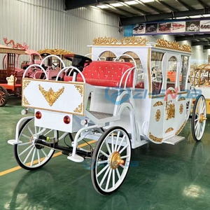 Chariot de luxe électrique de tourisme royal avec sculpture d'ange en or blanc - Product Image 2