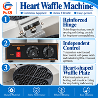 Machine à gaufres rotative en forme de cœur, en acier inoxydable, antiadhésive, pour café, snack-bar, pâtisserie