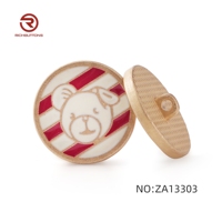 Kancing Kustom Logo Bunga Berbahan Zinc Alloy Lapisan Pelapis, Ukuran 20mm 22mm, Ramah Lingkungan, Warna Putih, untuk Seragam/Blazer