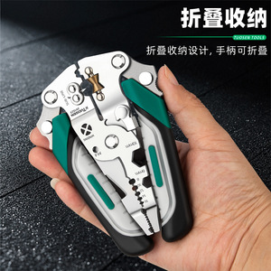 Pince à dénuder et à sertir Tuosen Tools 10 AWG en acier inoxydable, entrée frontale, poignée souple, usage industriel - Product Image 5