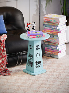 Mesa auxiliar de sofá, mesa de té móvil, mesa auxiliar de lujo ligero retro de hierro, mini mueble doméstico para balcón, mesita de noche, mueble para el hogar, mesa auxiliar tipo cubo de helado - Product Image 5