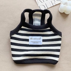 Bluetime <b>Dog</b> Vest Summer Breathable Sleeveless Pet <b>Clothes</b> for Small <b>Dogs</b> Pomeranian Teddy Striped <b>Design</b> - Product Image 1