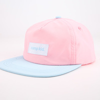 Logotipo personalizado 5 Panel tejido parche niños Snapback gorra plana Bill Hip Hop niños infantil Snapback gorras para niña Niño