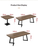 Ensemble de table et chaises de bar en bois massif, style minimaliste moderne, pour usage commercial dans les cafés et les restaurants
