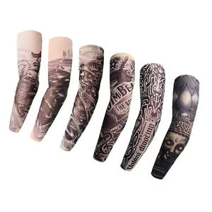 Mens Fashion Arm Cover Sleeve Sock Sleeves Mesh Seaming Tattoo, Anti-UV Cool Tattoo Arm Sleeves for Adult - Product Image 2