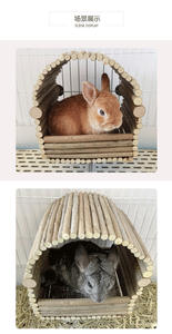 Gabbia per Conigli e Criceti Kathson Ecologica e Traspirante, Extra Large, con Tunnel per Arrampicarsi, Scala Flessibile in Legno, Trasportino per Animali - Product Image 5