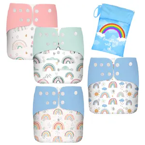 Wholesale Baby Reusable Cloth Nappy Infant Child Washable Diapers Ecological Diapers Waterproof Pul Cloth Nappy With Insert