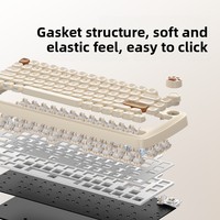 Clavier mécanique USB trois modes pour femmes, élégant, polyvalent, rétroéclairé, touches silencieuses, interrupteurs remplaçables à chaud, bouton de volume pour ordinateur de bureau