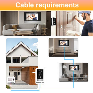 视频7英寸Diy摄像头门铃对讲机图雅智能门铃摄像头7英寸触摸屏<span class=keywords><strong>2</strong></span>线可视对讲系统别墅 - Product Image 5
