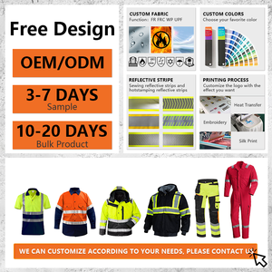 사용자 정의 면화 광업 석탄 가스 정비사 건설 엔지니어 작업복 하이 비스 보안 높은 가시성 작업 유니폼 작업자 세트 - Product Image 5