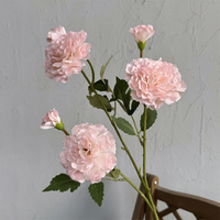 Vente en gros de 6 têtes de fleurs de pivoine artificielles en soie, pivoine rose pour arrangement de mariage, décoration de table à domicile