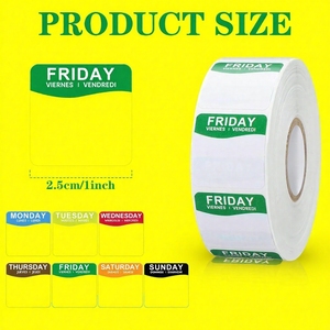 Etiquetas Personalizadas de Semana <span class=keywords><strong>para</strong></span> Alimentos, Pegatinas de Manejo de Inventario, <span class=keywords><strong>Lunes</strong></span> a Domingo, Fecha Semanal Extraíble, Punto - Product Image 2