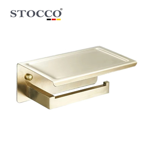 Nuovo Arrivo: Portarotolo Moderno Quadrato in Acciaio Inox SUS304 con Mensola, Montaggio a <span class=keywords><strong>Parete</strong></span> per Cucina e Bagno - Product Image 1