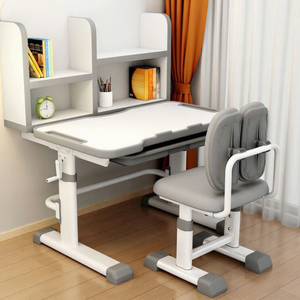 Ensemble table et chaise réglables en hauteur pour la maison, les étudiants, avec étagères, <span class=keywords><strong>bureau</strong></span> d'étude pour enfants d'âge scolaire - Product Image 3