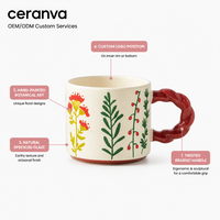 Tasses à café en céramique empilables personnalisées peintes à la main avec logo OEM/ODM Support de tasse cadeau pour la maison pour les ventes à domicile