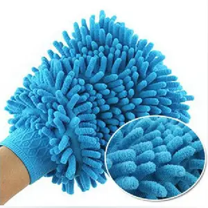 Car Cleaning Glove 5-Finger Plush Noodle Chenille Microfiber Wash Mitts Scratch Free With Or Without Thumb